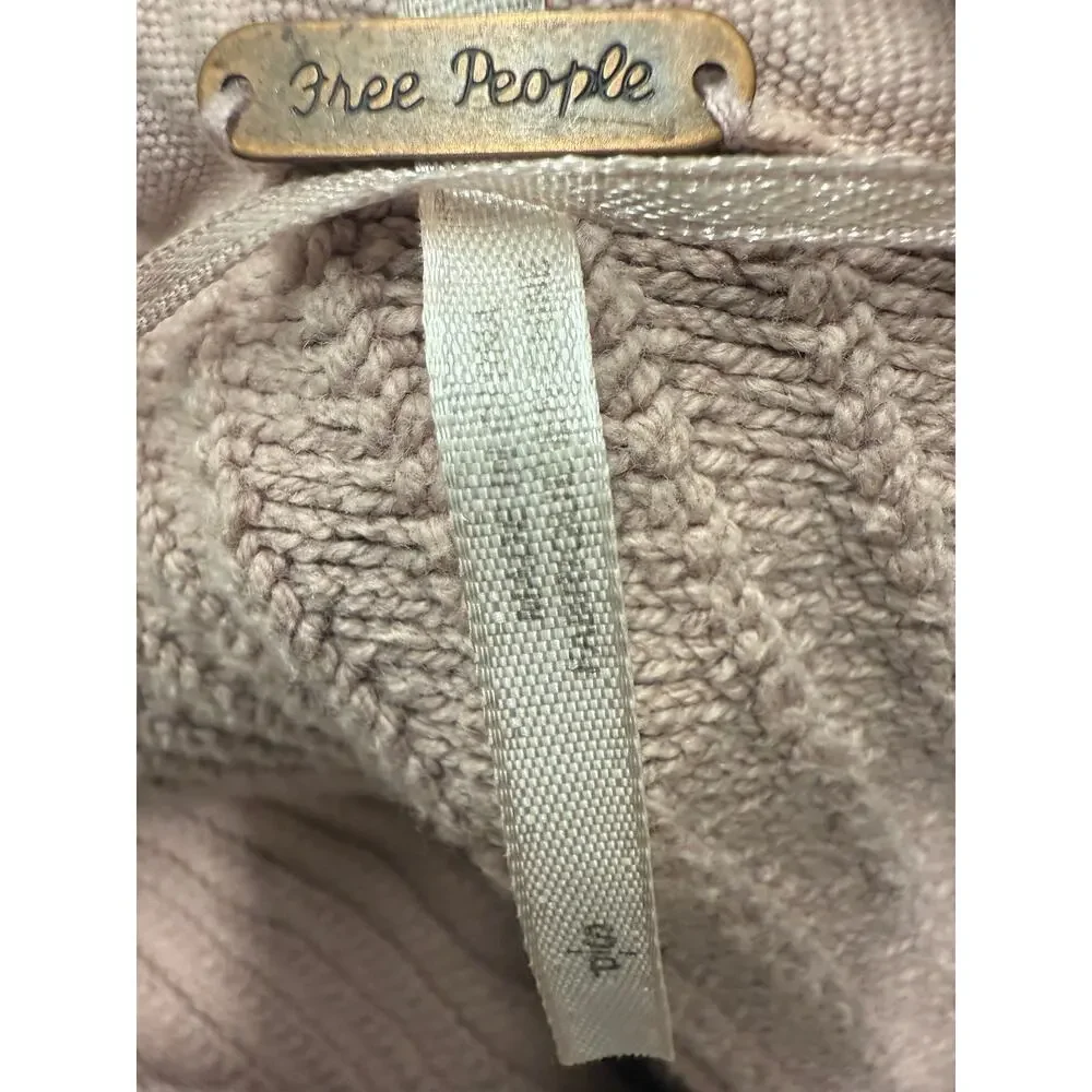 Free People Womens Small I Can’t Wait Crop Sweater Oversized Rose Pink Mauve - Picture 3 of 5